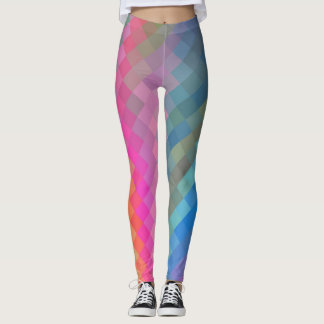Färgfull geometrisk modern Diamond Mönster #8 Leggings