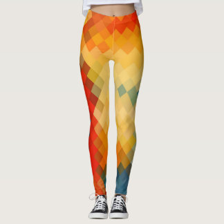 Färgfull geometrisk modern Diamond Mönster Leggings