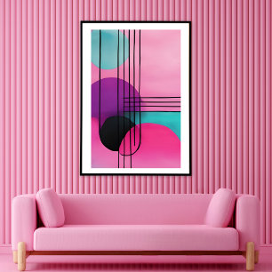 Färgfull geometrisk modern konst utan ram poster