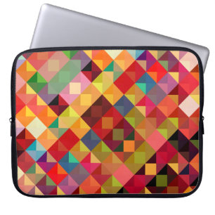 Färgfull geometrisk Mönster Fine Art Laptop Fodral