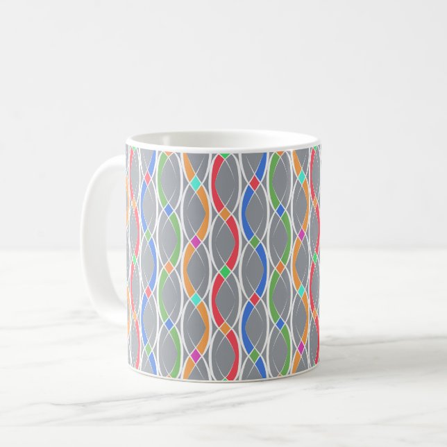 Färgfull geometrisk mönster. kaffemugg (Framsida vänster)