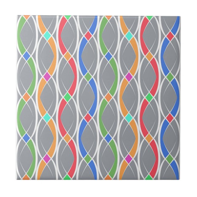Färgfull geometrisk mönster. kakelplatta (Framsidan)