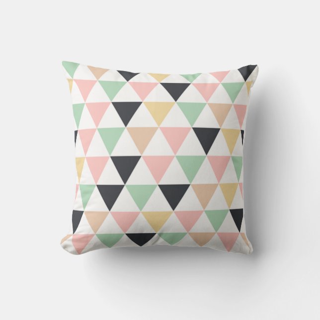 Färgfull geometrisk mönster kudde (Framsida)