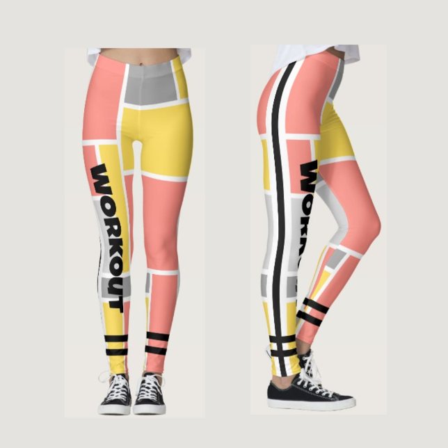 Färgfull geometrisk mönster l Unik söt workout Leggings (Skapare uppladdad)