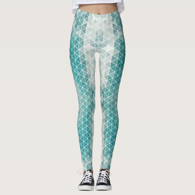 Färgfull geometrisk Mönster Leggings (Framsida)