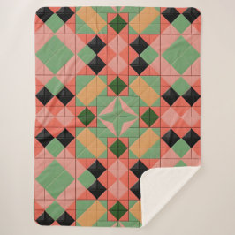 Färgfull geometrisk Mönster med symmetrisk kvadrat