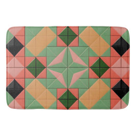 Färgfull geometrisk Mönster med symmetrisk kvadrat Badrumsmatta