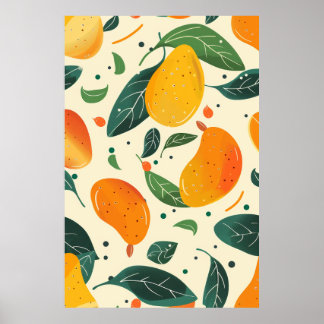 Färgfull geometrisk Mönster Tecknad Stil Poster