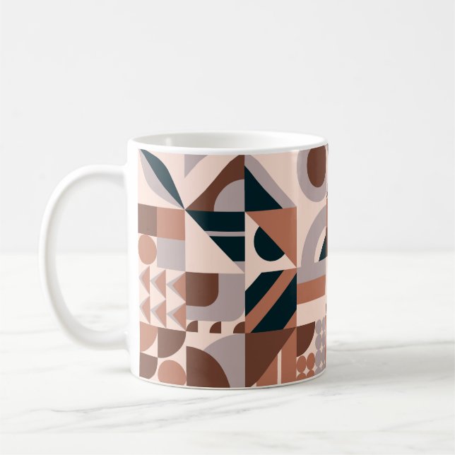 Färgfull geometrisk mosaik, abstraktens bakgrund. kaffemugg (Vänster)