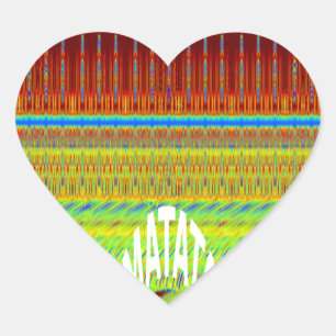 Färgfull geometrisk motif Art-utskrift Hjärtformat Klistermärke