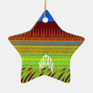 Färgfull geometrisk motif Art-utskrift Julgransprydnad Keramik