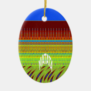 Färgfull geometrisk motif Art-utskrift Julgransprydnad Keramik