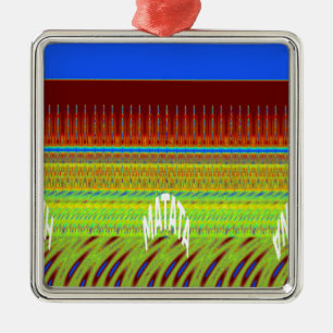 Färgfull geometrisk motif Art-utskrift Julgransprydnad Metall
