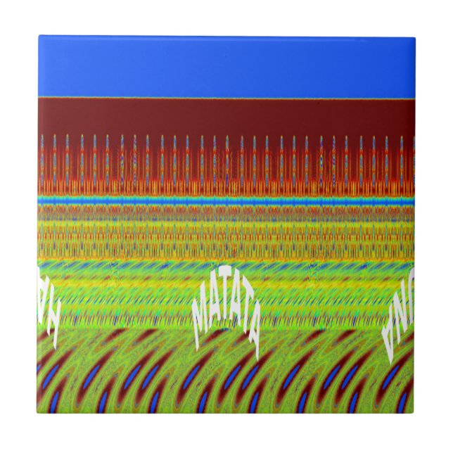 Färgfull geometrisk motif Art-utskrift Kakelplatta (Framsidan)