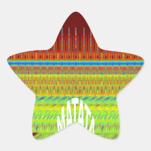 Färgfull geometrisk motif Art-utskrift Stjärnformat Klistermärke