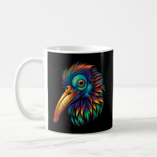Färgfull geometrisk nyzeeländska kiwi Bird Pop Ani Kaffemugg