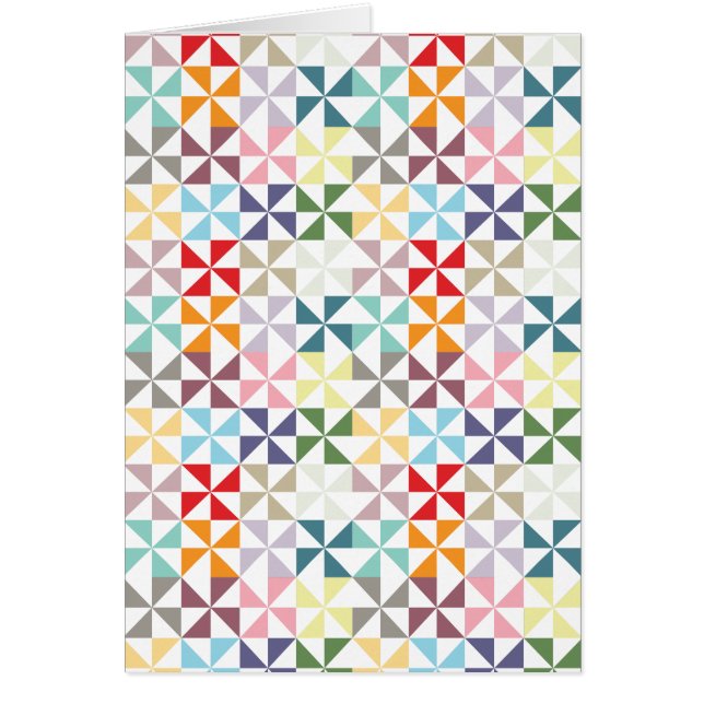 Färgfull geometrisk Pinjul Hälsningskort (Framsidan)