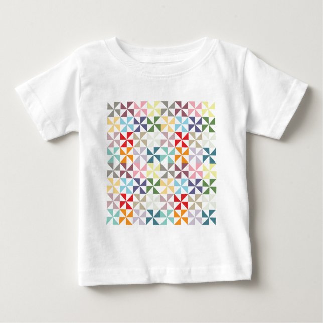 Färgfull geometrisk Pinjul T-shirt (Framsida)