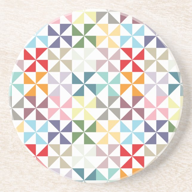 Färgfull geometrisk Pinjul Underlägg Sandsten (Framsidan)
