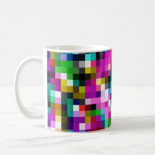 Färgfull geometrisk pixel med pixelspetsar kaffemugg