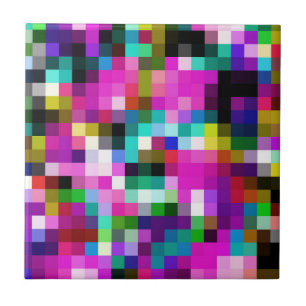 Färgfull geometrisk pixel med pixelspetsar kakelplatta