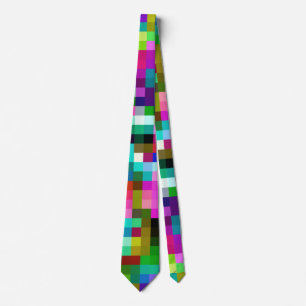 Färgfull geometrisk pixel med pixelspetsar slips