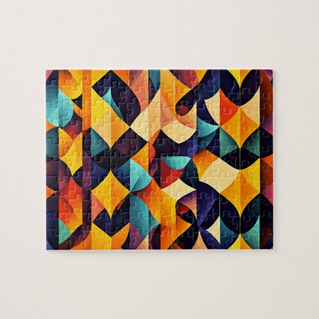 Färgfull geometrisk pussel (Horisontell)