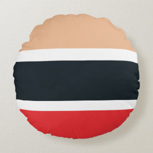 Färgfull geometrisk rand-runda kudde vid mönster