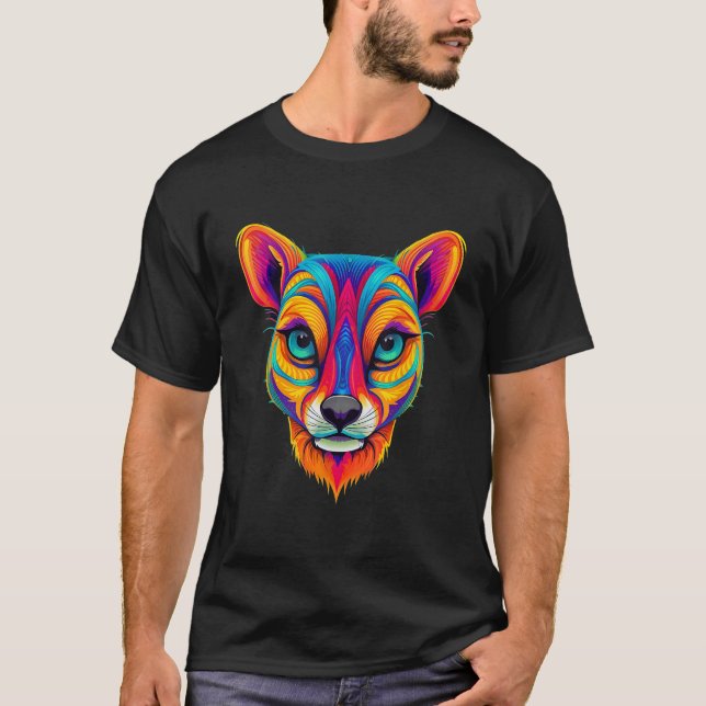 Färgfull geometrisk regnbåge suricate Meerkat Pop  T Shirt (Framsida)