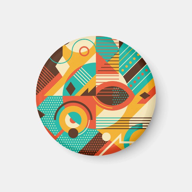 Färgfull geometrisk retro: vintagens abstraktion. magnet (Framsidan)