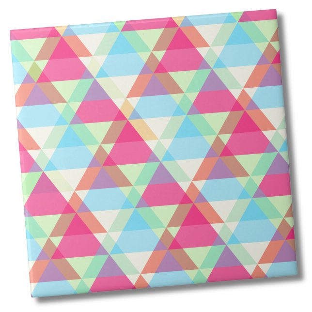 Färgfull geometrisk triangel Mönster Kakelplatta (Modern Contemporary Colorful Geometric Pattern Ceramic Tile)