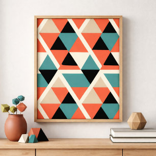 Färgfull geometrisk triangel Mönster Poster