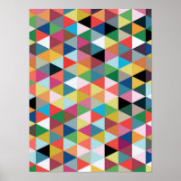 Färgfull geometrisk triangel, mönstrad Poster
