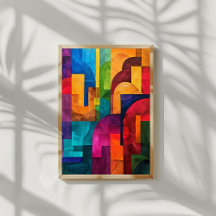 Färgfull geometrisk väggkonst - Bright Home Decor