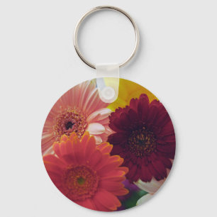 Färgfull Gerbera Daisy Flower Photo Art Nyckelring