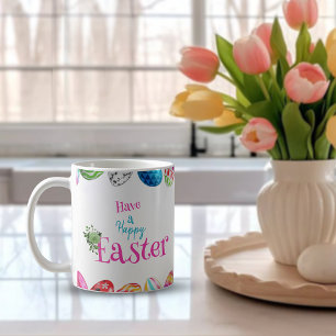 Färgfull Glad påsk äggkaffe Mugg