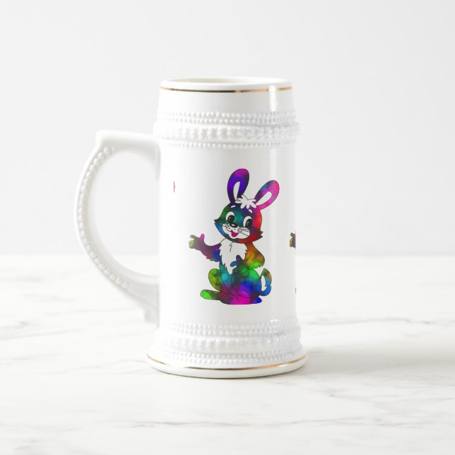 Färgfull Glad påsk Bunny Cute Mugg (Vänster)