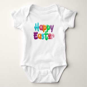 Färgfull Glad påsk-typografi Bodykostym T Shirt