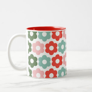 Färgfull Glatt julretro Daisy Helgdag Mugg