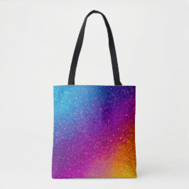 Färgfull Glitter Art Tote Bag Tygkasse