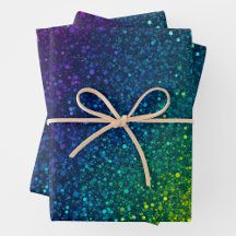Färgfull Glitter Art Wrapping Pappert Lakan