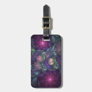 Färgfull glitter Modern Abstrakt Fractal Art Bagagebricka