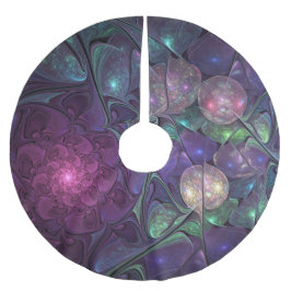 Färgfull glitter Modern Abstrakt Fractal Art Julgransmatta Borstad Polyester