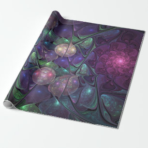 Färgfull glitter Modern Abstrakt Fractal Art Presentpapper