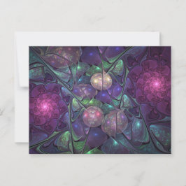 Färgfull glitter Modern Abstrakt Fractal Art Vykort
