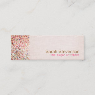 Färgfull Glitter och Ljus rosa Linen look Beauty Mini Visitkort