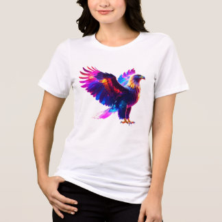 Färgfull Glowing Eagle Art - Vibrant Neon Bird T Shirt