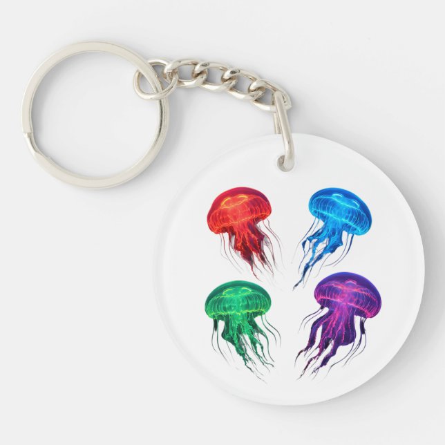 Färgfull glowing Jellyfish Art (Framsidan)