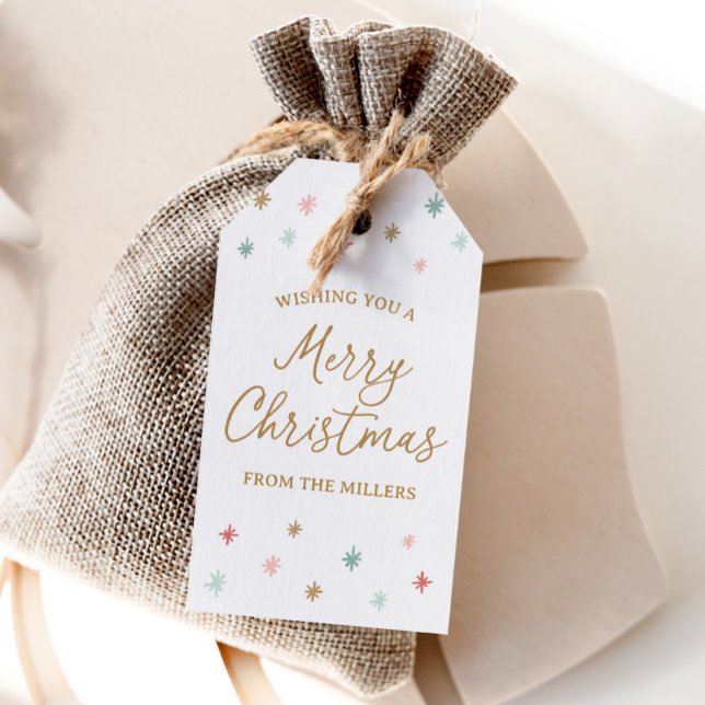 Färgfull God jul-familj Presentetikett (Skapare uppladdad)