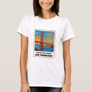 Färgfull Golden Grind bridge San Francisco-resa T Shirt